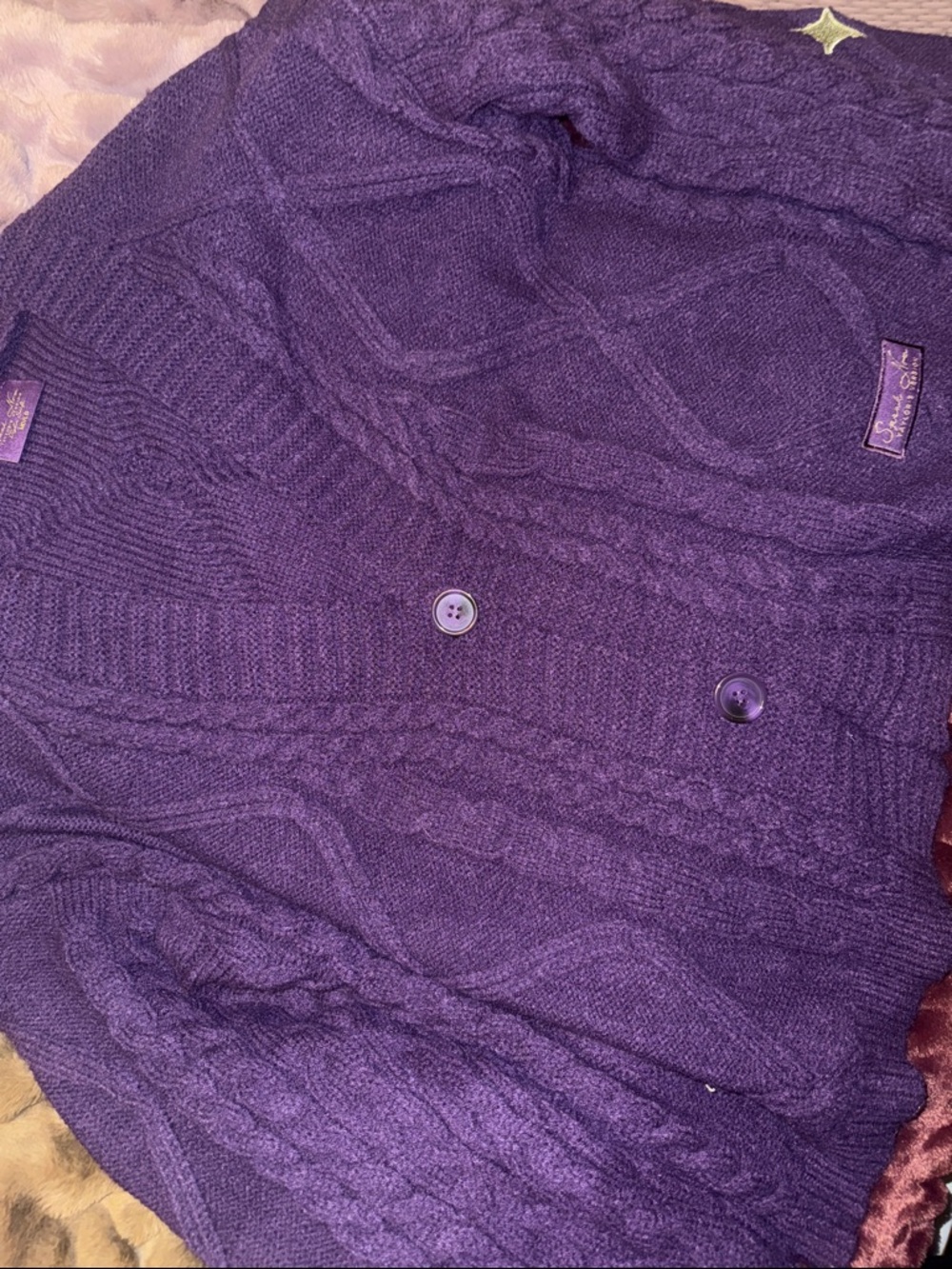 Taylor Swift Speak Now TV Purple Cable Knit Cardigan